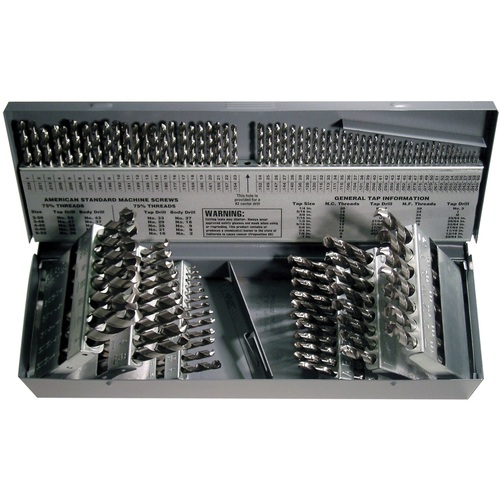 ‎1/16-1/2, A-Z, #1-#60 RHS / RHC HSS 118 Degree Radial Point General Purpose Jobber Lengh Drill Set - Bright